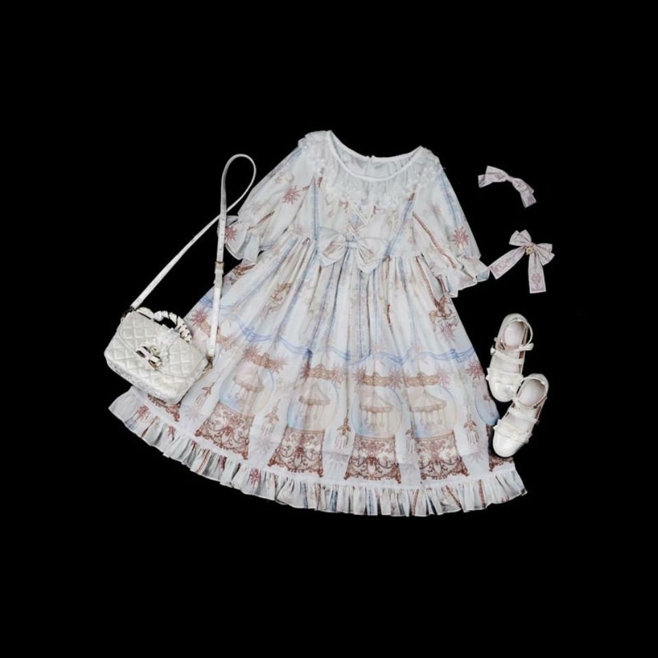 Đầm lolita tay dài thời trang thu đông xinh xắn cho n