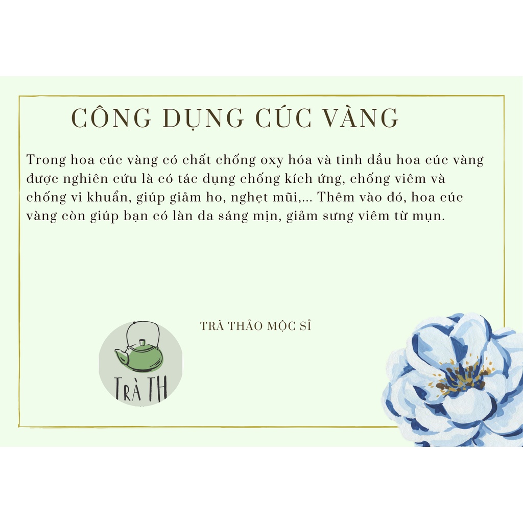 Trà hoa nụ cúc bao tử mát gan thơm 100 gram (ảnh thât + video )