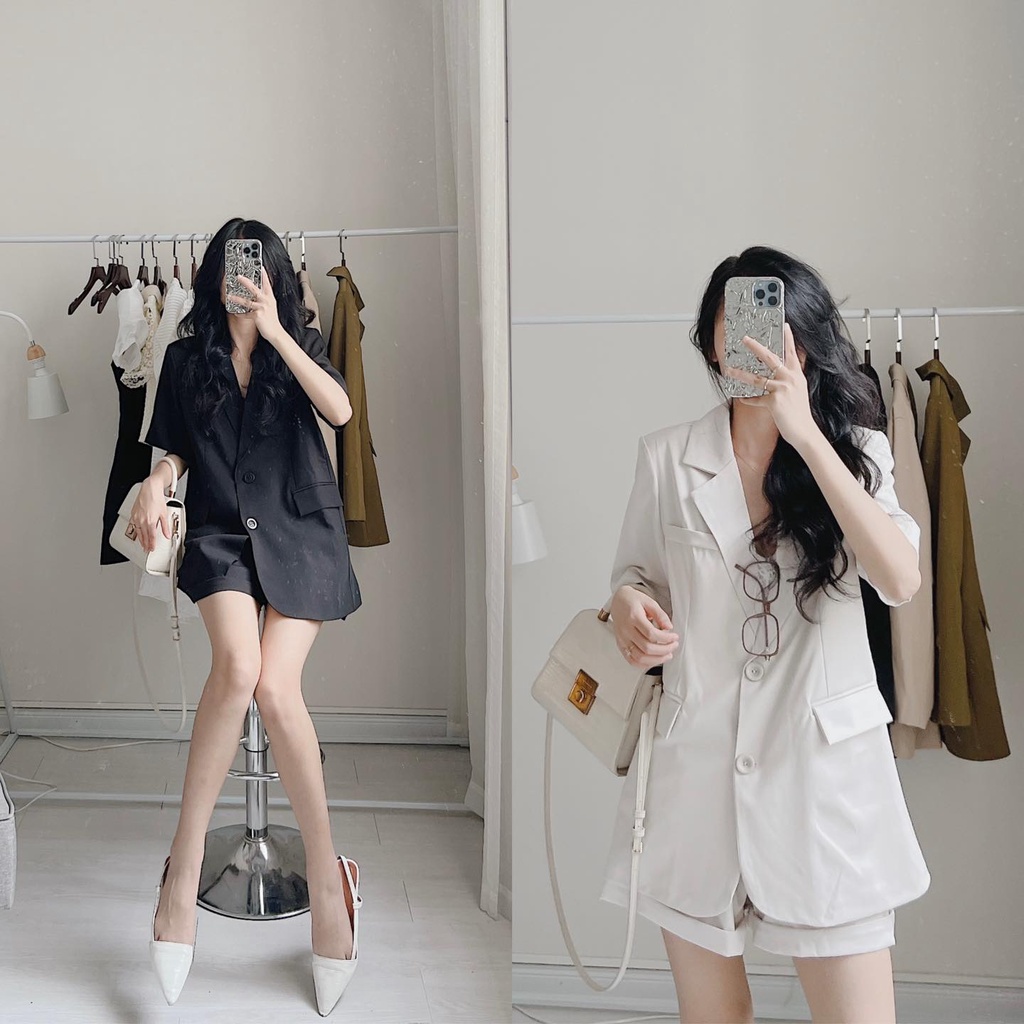 Set blazer 2 lớp đệm vai loại 1 Samhyewear