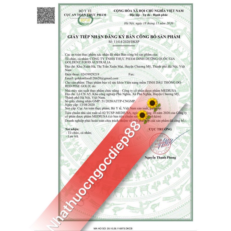 Viên nang mềm TINH DẦU THÔNG ĐỎ Red Pine Gold - hỗ trợ giảm cholesterol ,giảm mỡ máu,nguy cơ xơ vữa động mạch