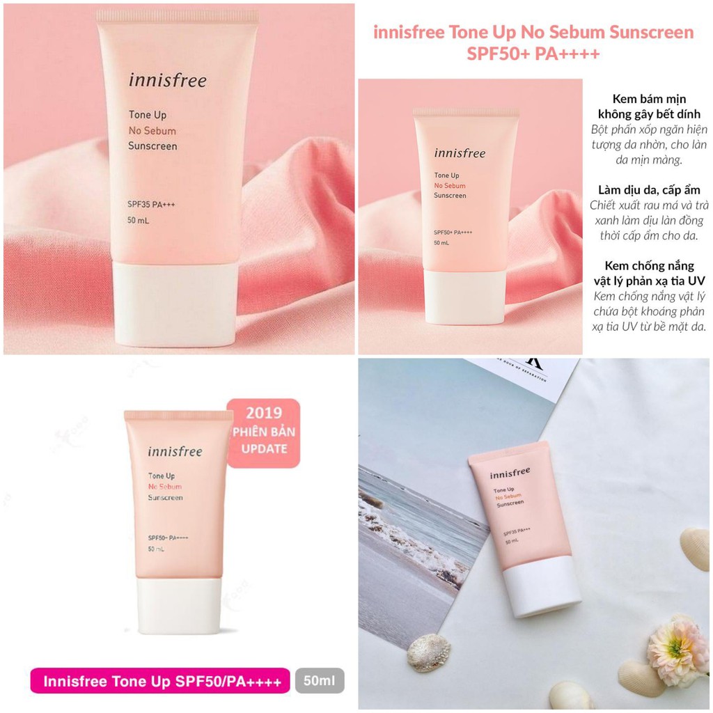 KEM CHỐNG NẮNG INNISFREE TONE UP NO SEBUM SUNSCREEN SPF 50 PA+++