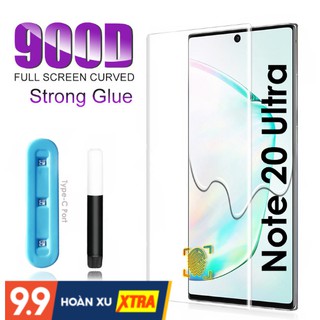 Kính cường lực UV Cho Samsung Note 20/ Note 20 Ultra 5G Full keo nước, soi đèn UV siêu cảm ứng ( Trong suốt)