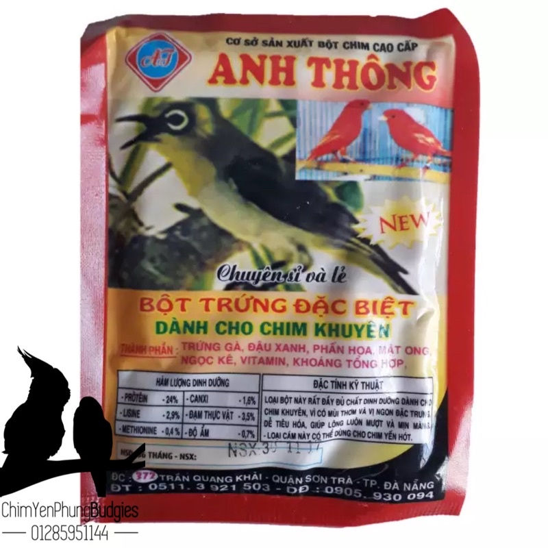 Combo 10 Gói Thức Ăn Chim Vành Khuyên Anh Thông 50g - Cám Chim Khoen