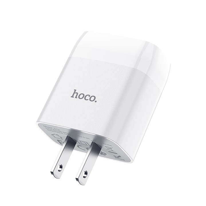 Cóc sạc nhanh Hoco C72 1 cổng USB 2.1A, nhựa ABS, tương thích nhiều thiết bị