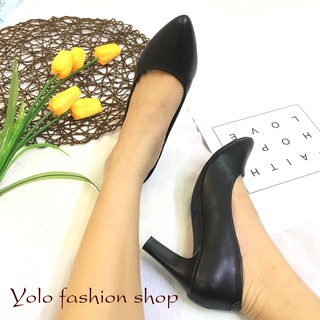 [HÌnh thật] GC71 Giày cao gót nữ da lì gót nhọn 7cm dáng basic