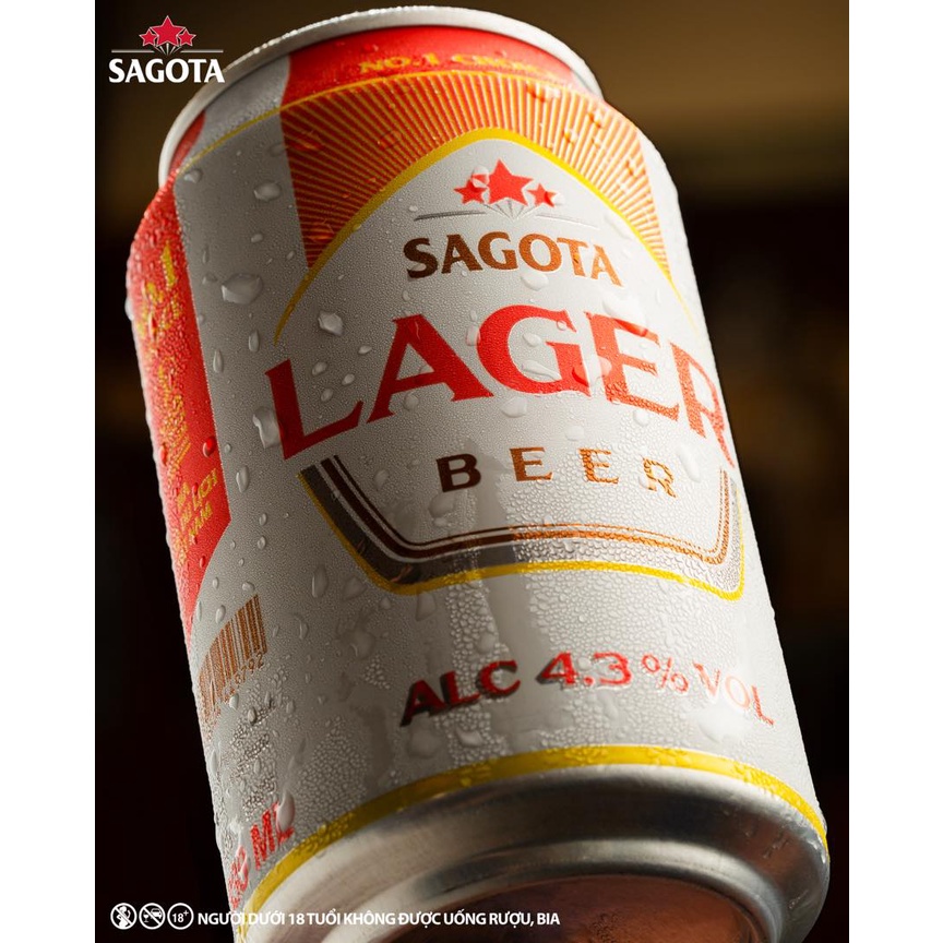 Thùng 24 lon bia Sài Gòn xanh Lager 330ml