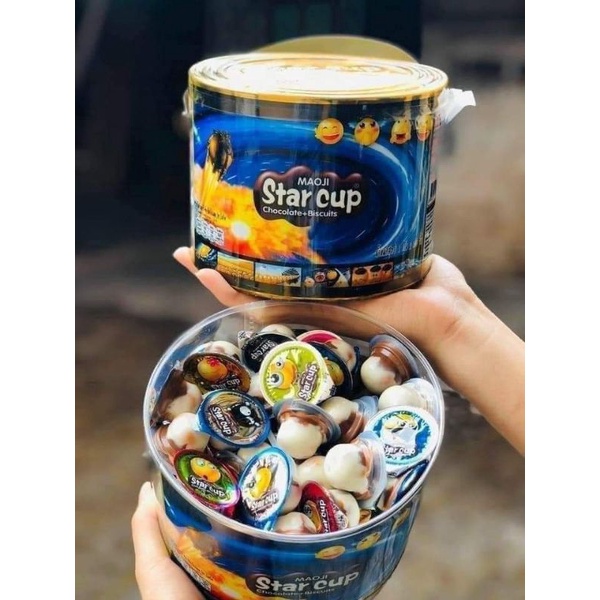 LẺ 1 CỐC BÁNH QUY SOCOLA VIÊN STAR CUP THÁI LAN - Lùn Con Food