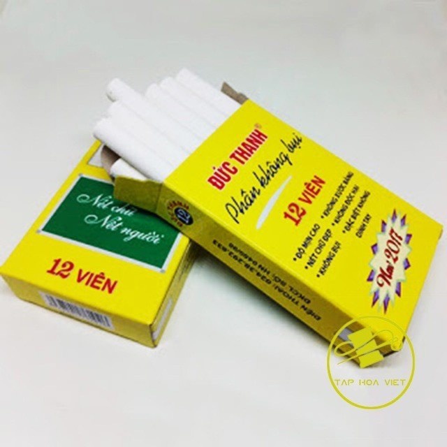 Hộp 12 viên Bút phấn trắng không bụi Đức Thanh