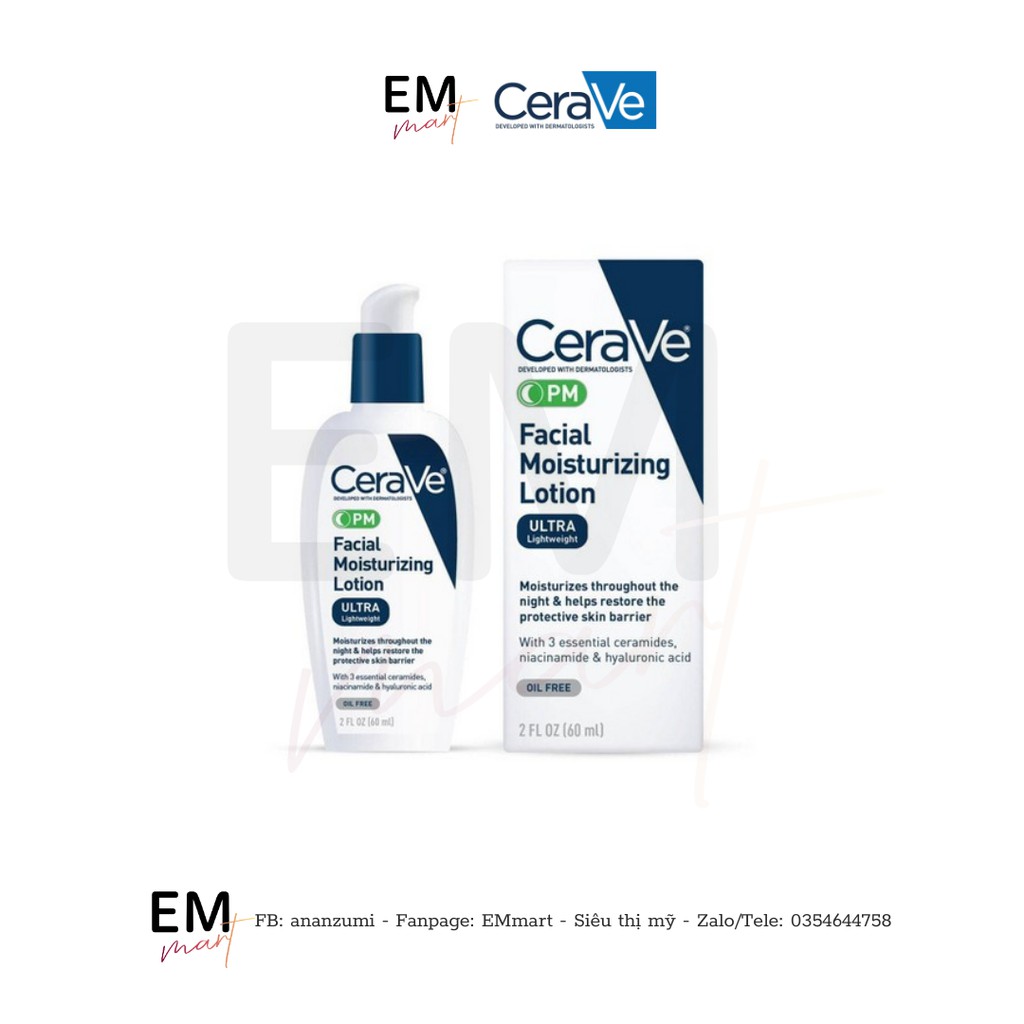 Kem dưỡng CeraVe Facial Moisturizing Lotion PM 4% Niacinamide