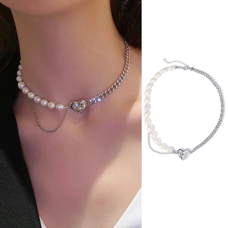 IF ME  Dây chuyền pha lê/ngọc trai nhân tạo/hình hoa/bướm phong cách Hàn Quốc đơn giản thời trang