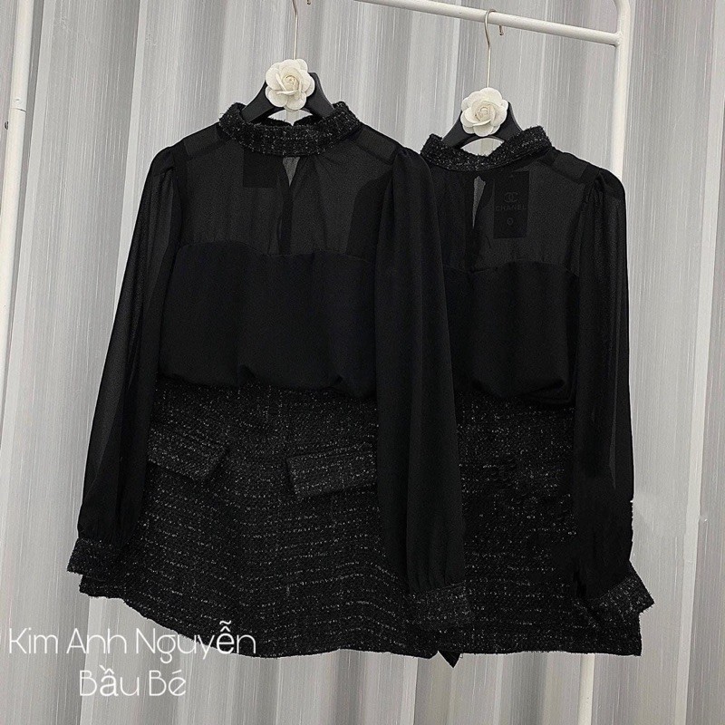 Set Áo Phối Dạ mix chân váy