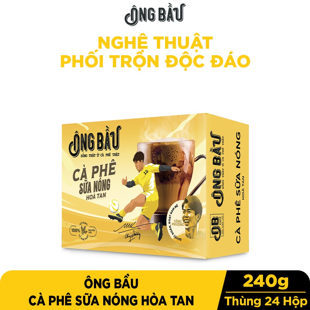 Ông Bầu Cà Phê Sữa Nóng Hòa Tan Hộp 240g