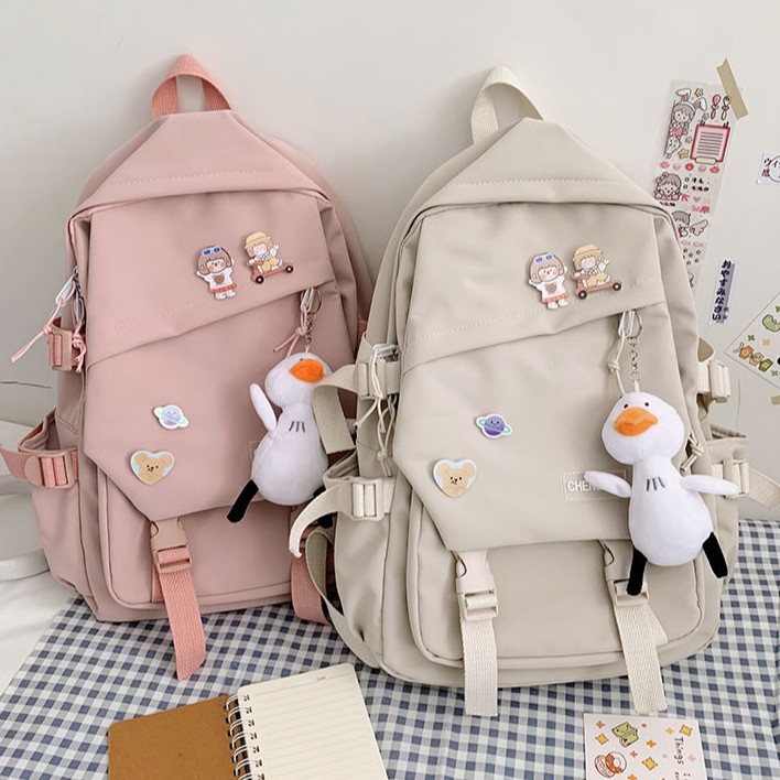 Balo ulzzang cao cấp chống nước Chen&amp;Hao ( kèm sticker cài ) ULZZ09