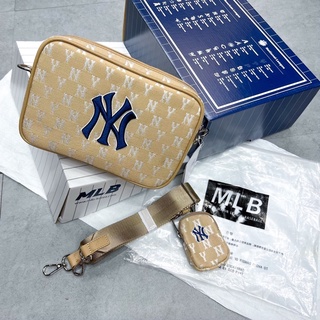 Túi mlb monogram crossnâu và đen-23cm