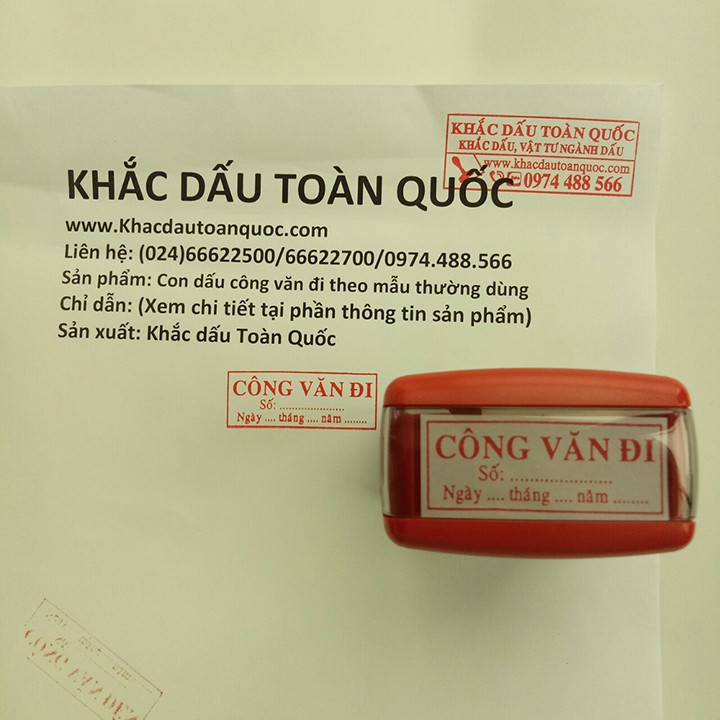 Con dấu Công Văn Đi có nội dung theo mẫu (fullbox)