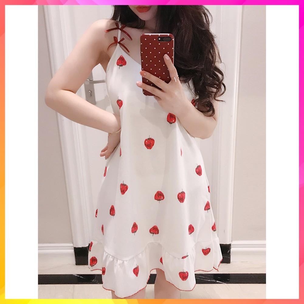 Váy Ngủ, Đầm Ngủ Hai Dây Có Đệm Ngực Đuôi Xếp Li S3XY | BigBuy360 - bigbuy360.vn