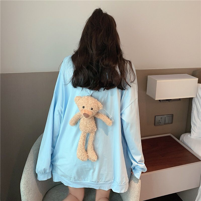 (New) ÁO THUN DÀI TAY GẤU BÔNG MARZO BEHIND mặc nhiều kiểu 4 màu - ÁO NỈ TEDDY ulzzang | BigBuy360 - bigbuy360.vn