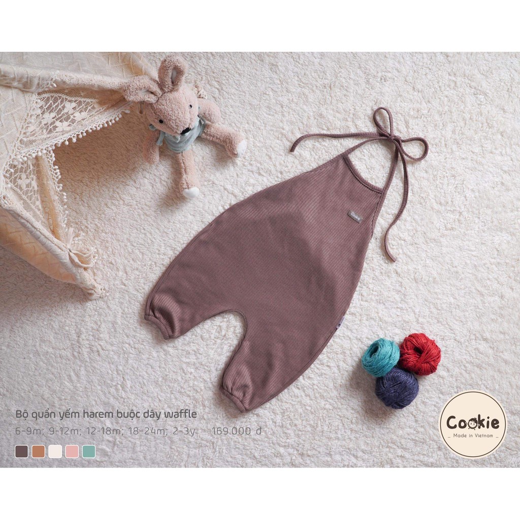 Quần yếm buộc dây Cookie siêu cute 6m - 3y