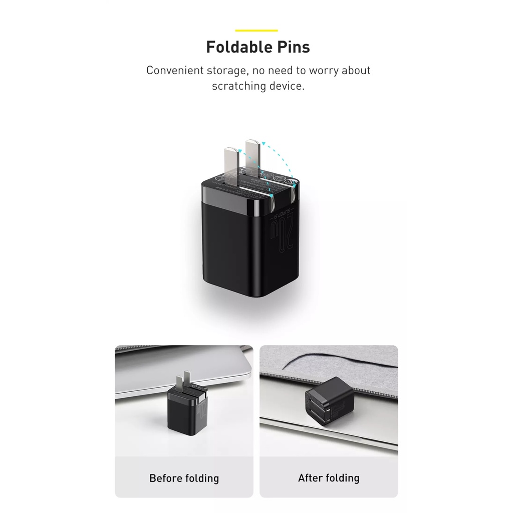 Bộ Sạc Nhanh Kèm Cáp Baseus Super Si Pro Quick Charger 1C 20W