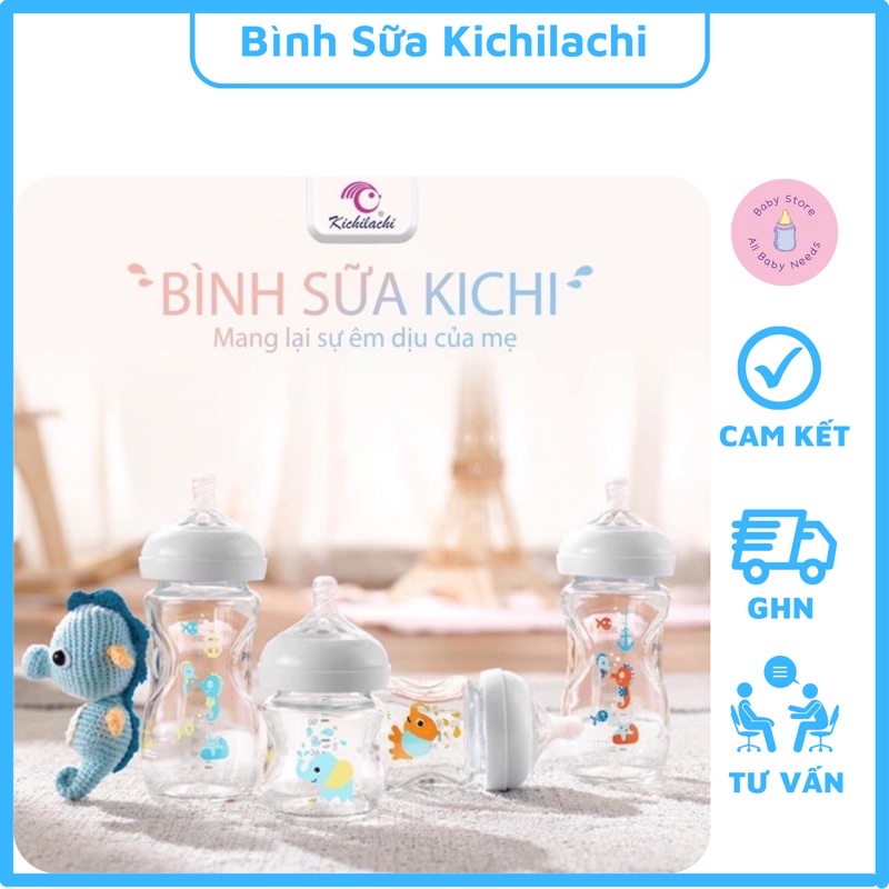 Bình Sữa Kichilachi Natural 125/260ml Nhựa PP Cao Cấp An Toàn Cho Bé
