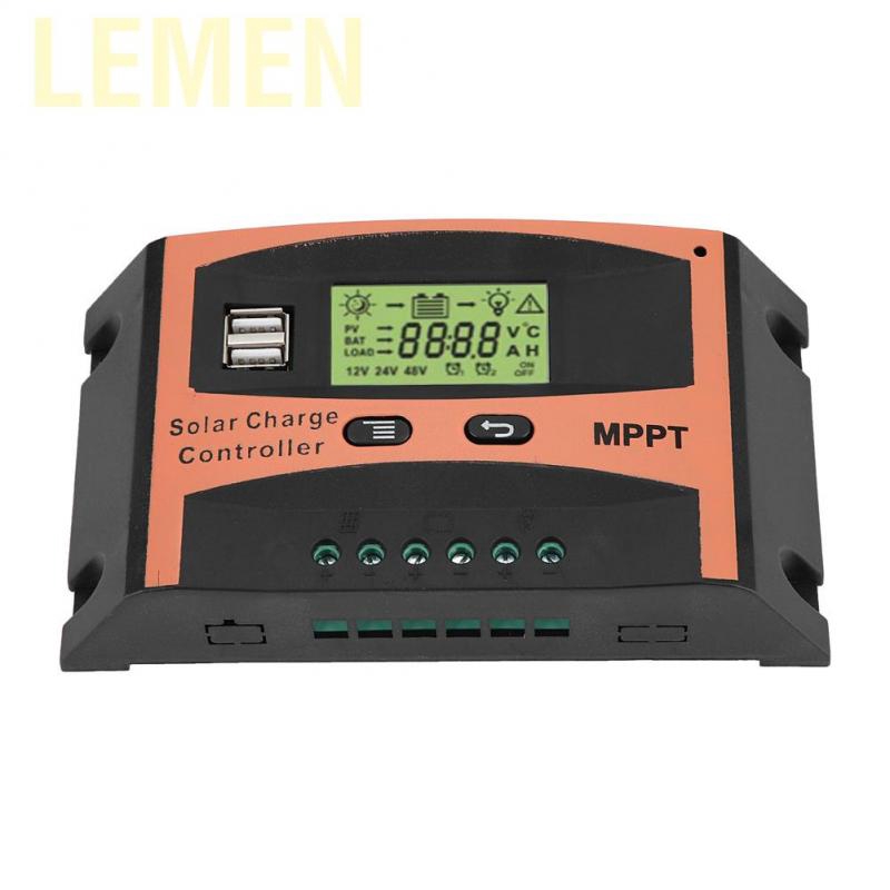 Lemen 12V/24V MPPT Solar Panel Regulador LCD Screen Auto Battery Controller Charge 30A/ 40A/ 50A/60A