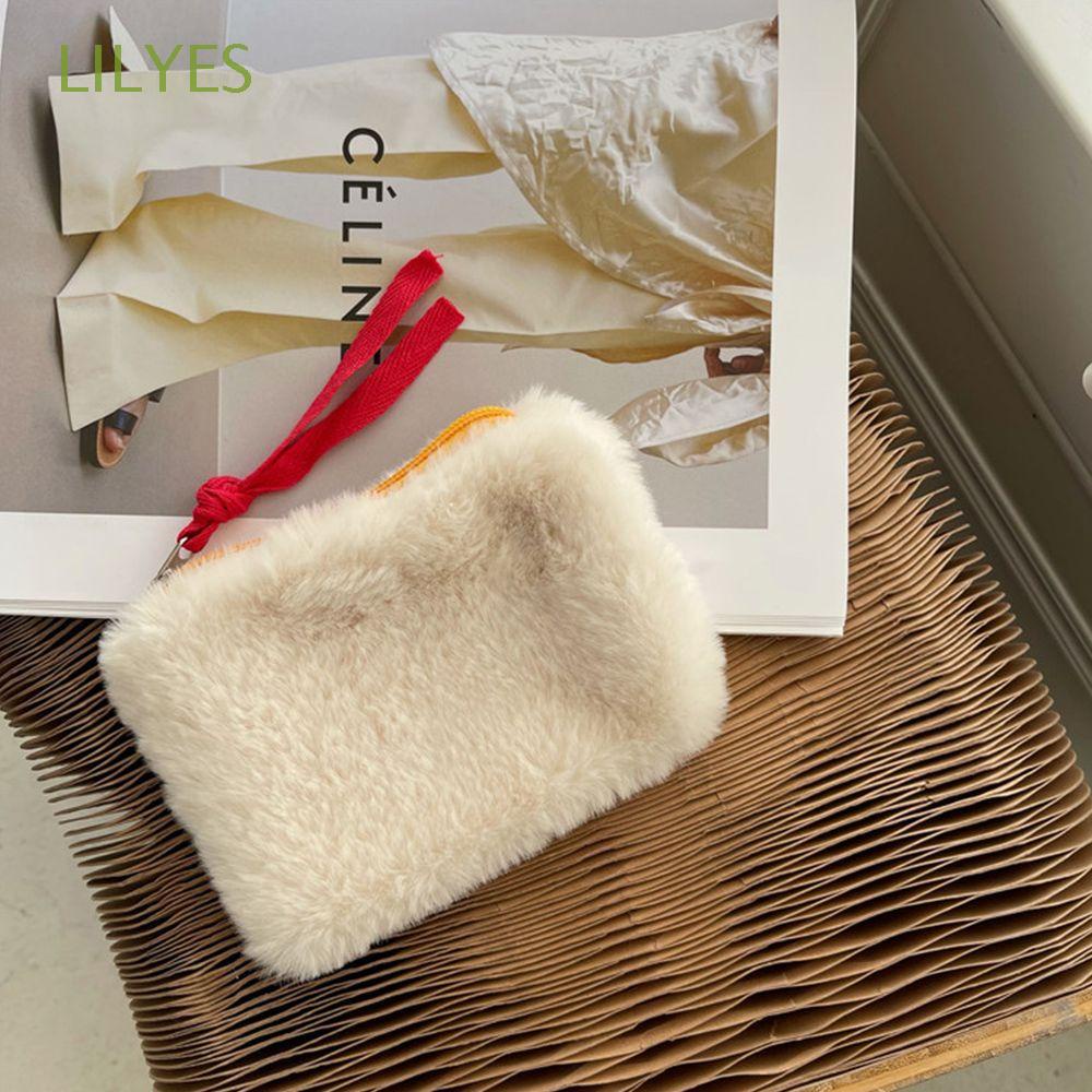 Ví nhỏ hình vuông màu trơn có khóa kéo phong cách Hàn Quốc dễ thương cho nữ