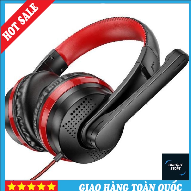 ⭐Bảo hành 1 năm⭐Tai nghe chụp tai gaming có mic hoco w103 , bass khủng có nút điều chỉnh âm lượng chuyên game