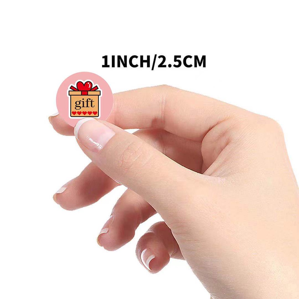Giá Xưởng - Cuộn 500 tem dán quà tặng 2.5CM Sticker Thank you Hình tròn xinh xắn