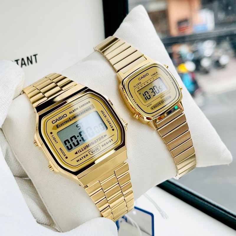 Đồng hồ điện tử nam nữ Casio A168 Gold LA670 Gold