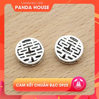 Charm bạc s925 chữ hỷ xỏ ngang 12.3*3.9mm - Panda House