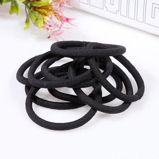 10 dây buộc tóc màu đen kiểu dáng đơn giản
