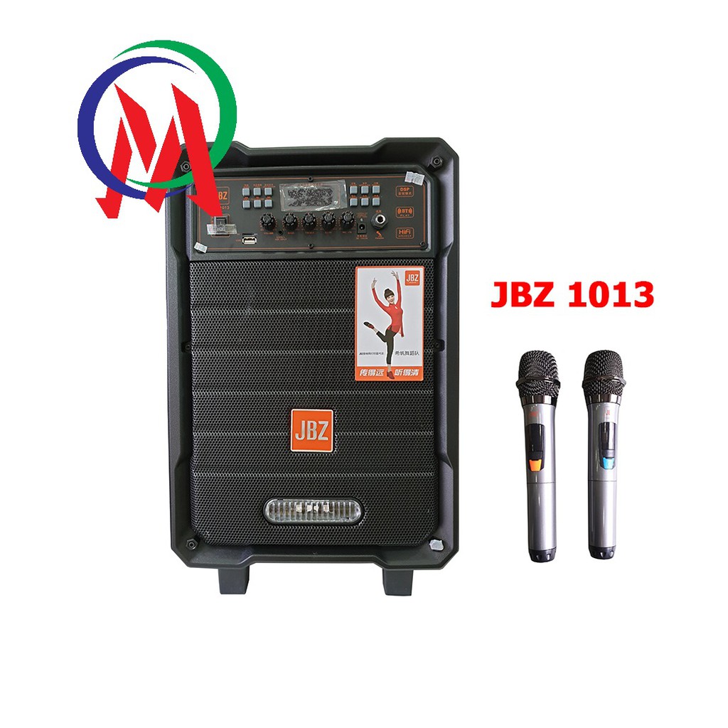 [TẶNG 2 MIC] Loa vali kéo di động JBZ 1013 - 2 tấc rưỡi - Loa gỗ