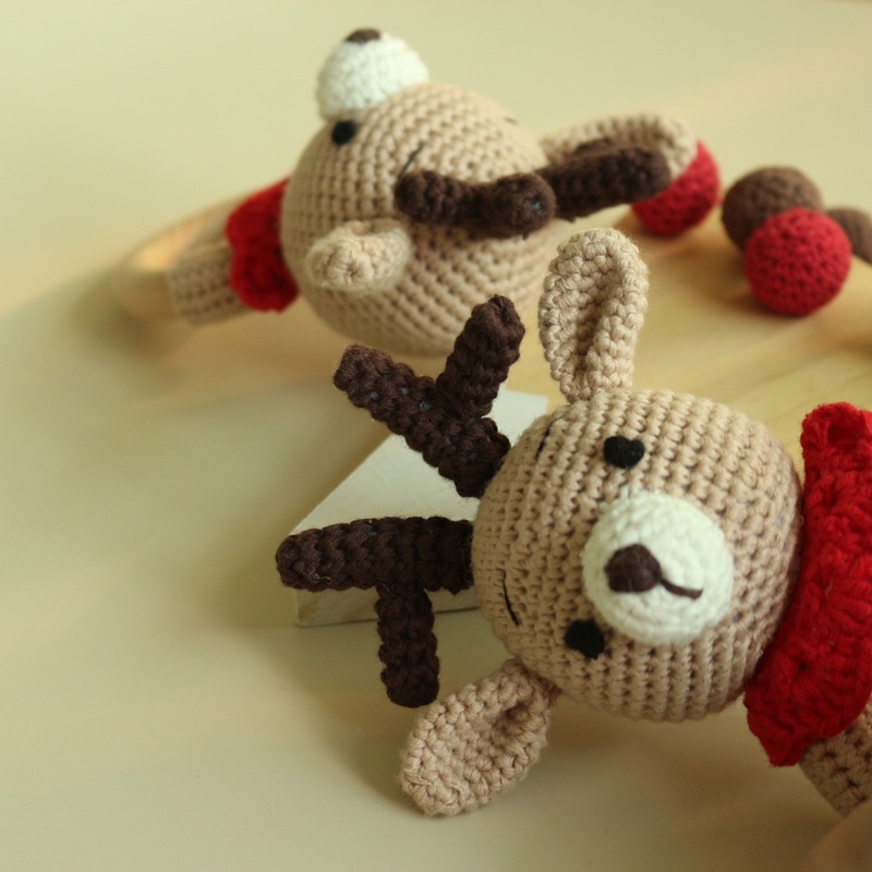 Đồ Chơi Ngậm Mọc Răng Chất Liệu Cotton Hình Động Vật Đáng Yêu Cho Bé