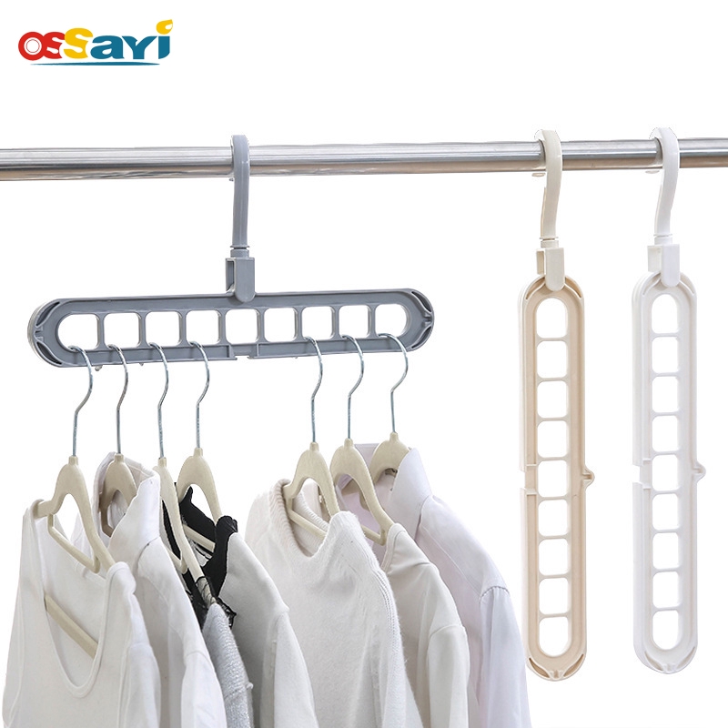 Magic Quần áo Hangers 9 lỗ Đa năng Tủ quần áo Tổ chức Không gian sấy khô