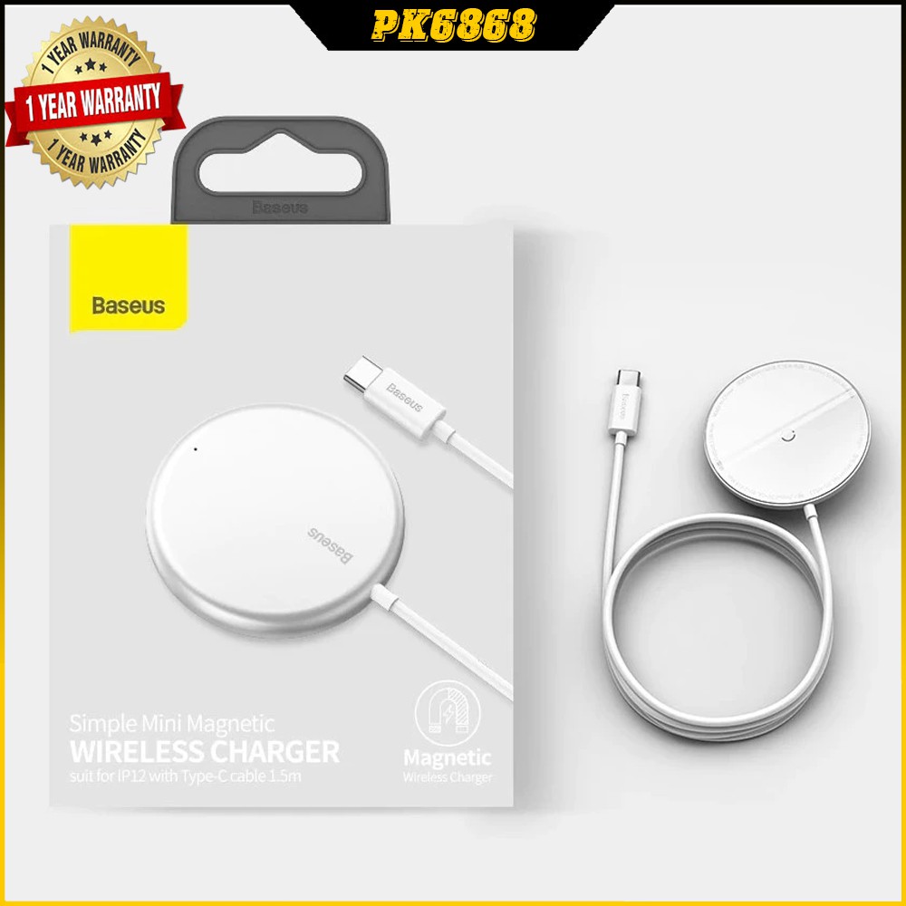 Đế sạc pin từ tính 15w chính hãng baseus bs-w522 không dây mini cho dòng iphone12-WXJK-F01