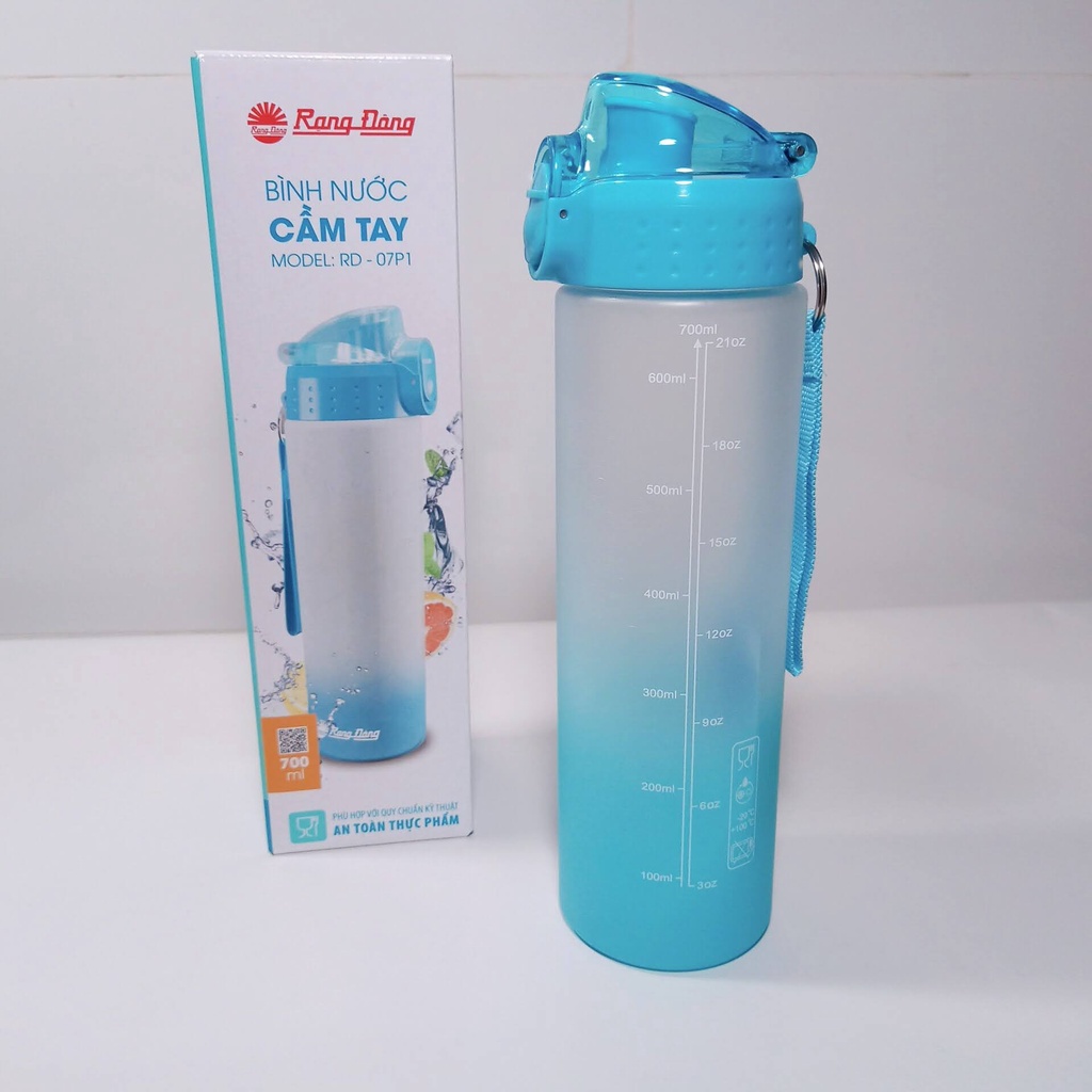 Bình Đựng Nước Cá Nhân 500ml và 700ml Có Vạch Đo Dung Tích Cao Cấp Rạng Đông