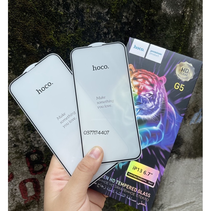 Kính cường lực Hoco  G5 cho iPhone 13 Mini, 13, 13 Pro, 13 Pro Max  Full màn hình Chính Hãng