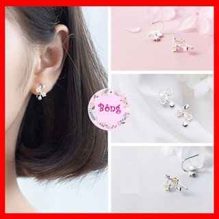 [Bạc 925] [B24] Bông tai bạc 925 Hình Hoa Mận cá tính