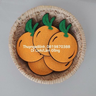 Sét 10 quả cam 2 lớp 6.4 x 9.1 cm vải nỉ mầm non