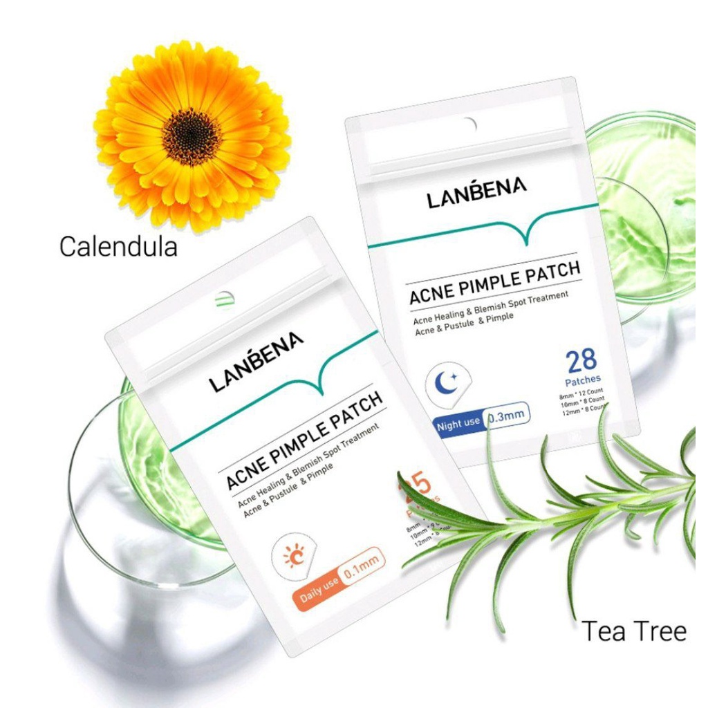 Miếng dán mụn LANBENA tràm trà giảm mụn ban ngày ban đêm Acne Pimple Patch
