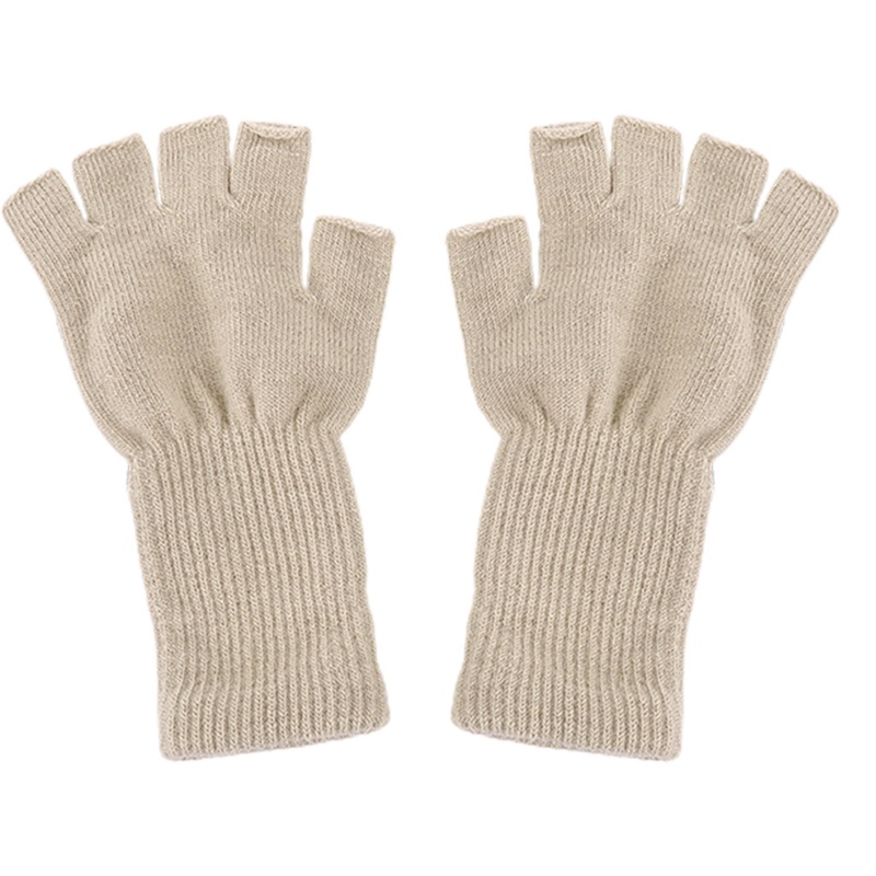 1 Đôi Găng Tay Len Hở Ngón 21cm Giữ Ấm Mùa Đông Cho Nam Nữ