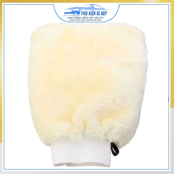 Găng tay rửa xe ô tô lông cừu ⚡GIÁ RẺ - FREESHIP⚡ xỏ cả bàn tay, găng tay rửa xe hơi, xe máy chuyên nghiệp