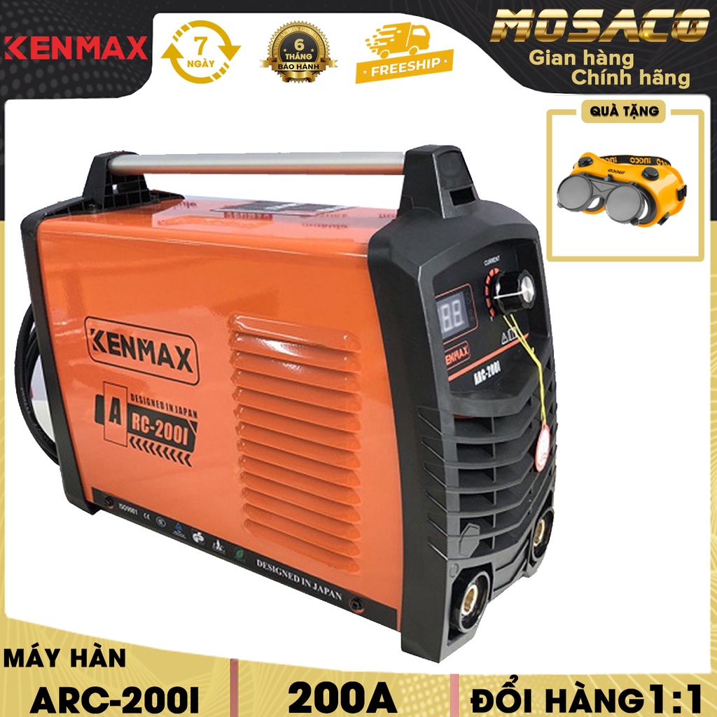 [CAM KẾT CHÍNH HÃNG] Máy hàn điện tử KENMAX ARC-200I dòng hàn: 20A - 200A hàn sắt và các vật liệu mỏng - MOSACO