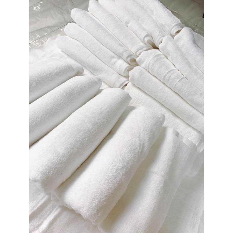 KHĂN TẮM TRẮNG  NHÀ NGHỈ KHÁCH SẠN SPA 100% SỢI COTTON