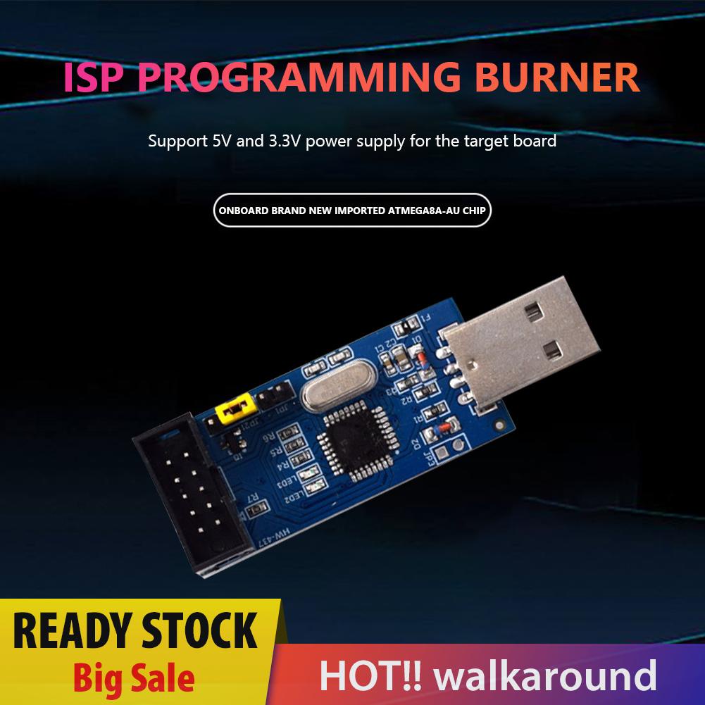 walkaround HW-437 51 MCU Download Line USB AVR ISP Programmer ATMEGA8A-AU Module Board