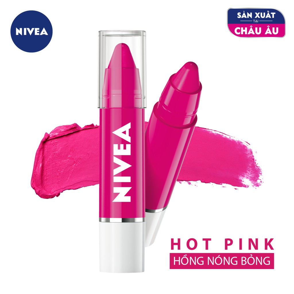 Bộ đôi son bút chì Crayon Nivea (đỏ rực rỡ 85132 & hồng nóng bỏng 85099 - 3gx2) + Tặng túi thời trang sành điệu | BigBuy360 - bigbuy360.vn