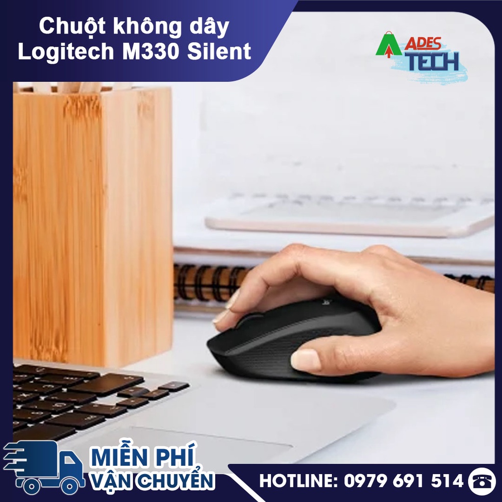 Chuột không dây Logitech M330 Silent Plus - Kết Nối Không Dây - Êm Ái Nhẹ Nhàng - Không Có Sẵn Pin Kèm Theo