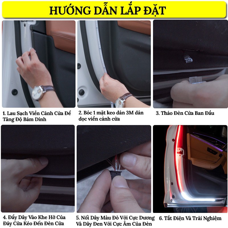 ☃┋▧Đèn Led Dây Ô Tô - Trang Trí Gắn Viền Cửa Xe