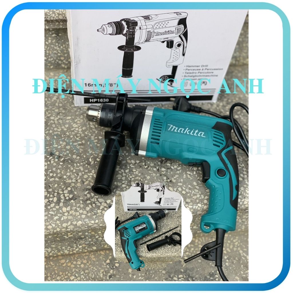 Máy khoan đục bê tông tường cầm tay bắn bắt vặn vít Makita HP1630 điện mini đa chức năng giá rẻ