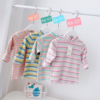 ÁO CỔ 3 PHÂN KẺ XUẤT HÀN COTTON NỈ CAO CẤP CHO BÉ BẢNG MÀU 1